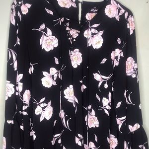 Wet Seal Black Floral Tunic Dress